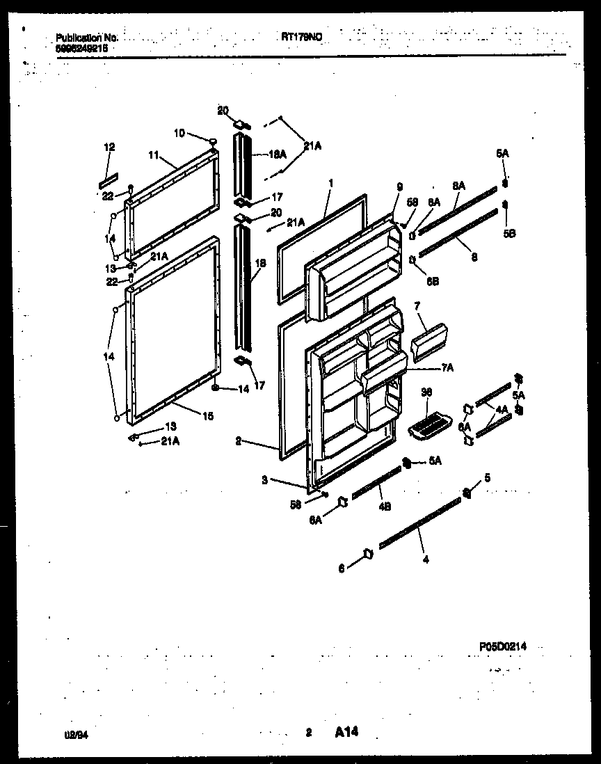 White-Westinghouse RT179NCW1 door parts diagram