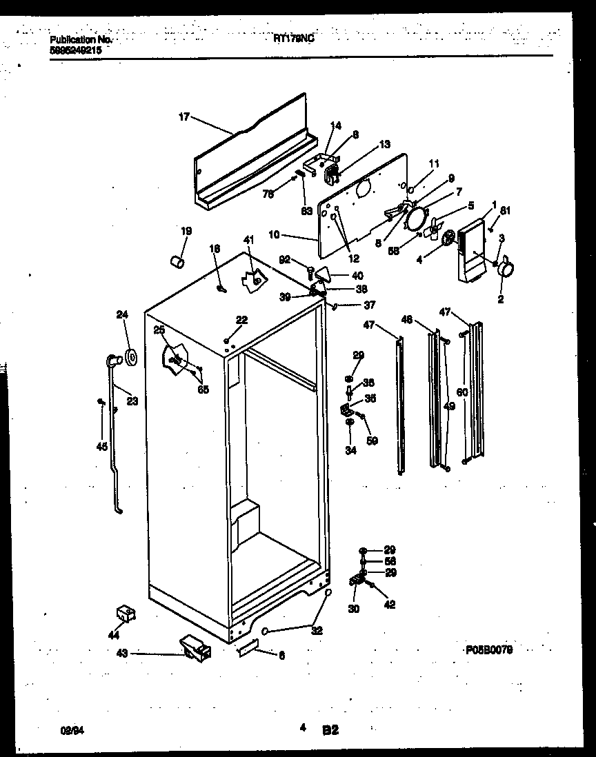 White-Westinghouse RT179NCW1 cabinet parts diagram