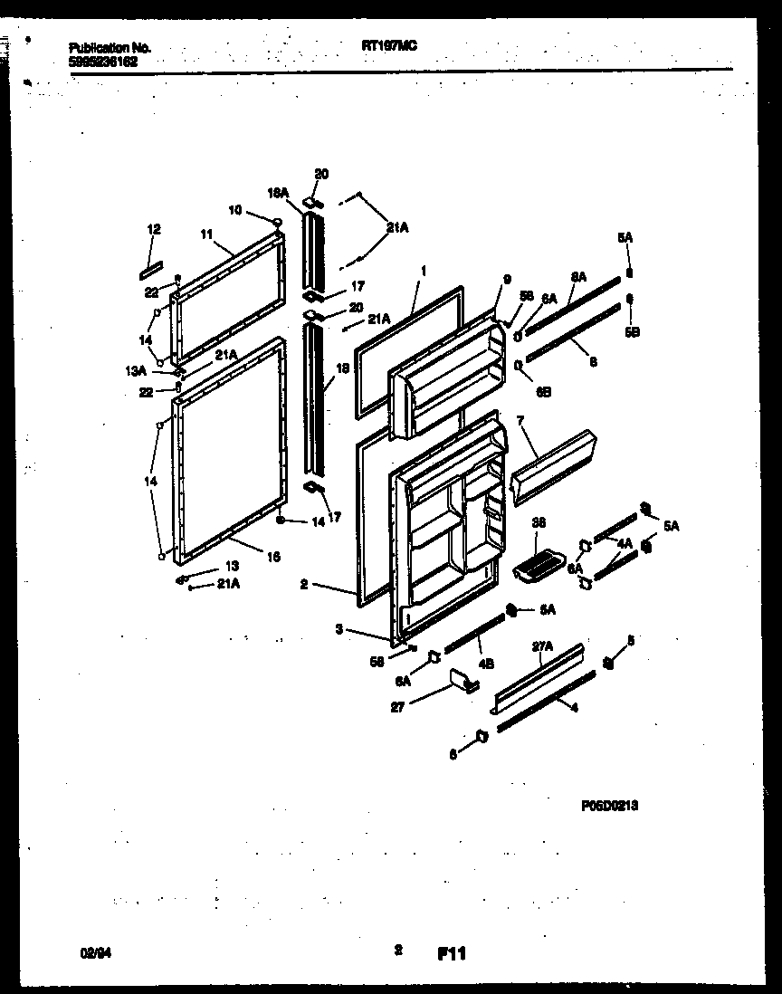 White-Westinghouse RT197MCD2 door parts diagram
