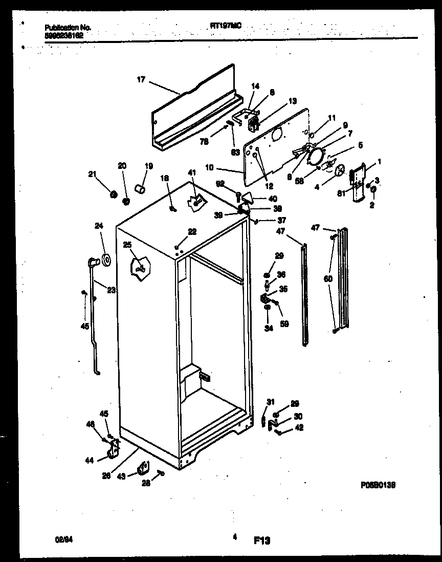 White-Westinghouse RT197MCD2 cabinet parts diagram