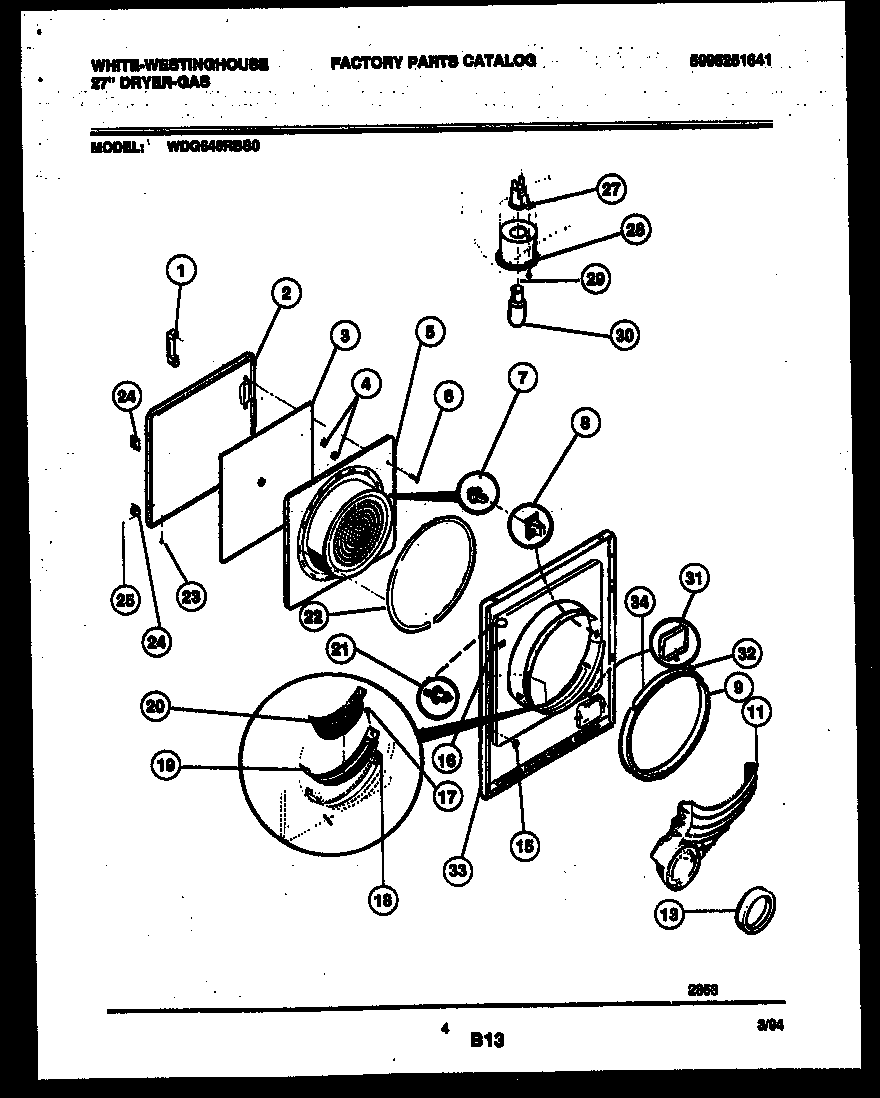 White-Westinghouse WDG646RBSD0 door parts diagram