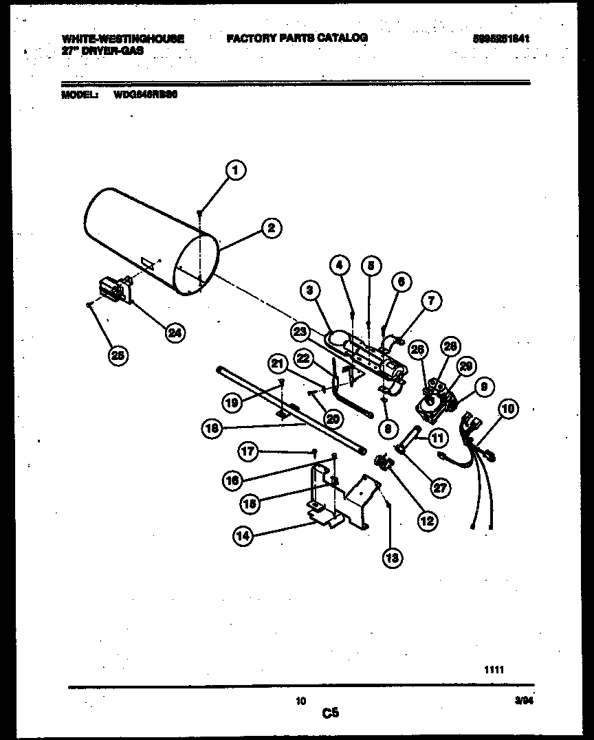 White-Westinghouse WDG646RBSD0 burner, igniter and valve diagram