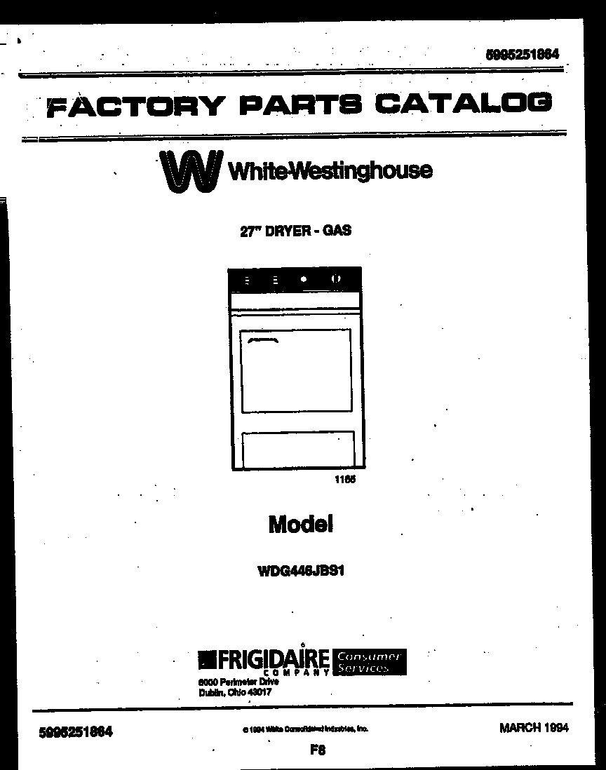 White-Westinghouse WDG446JBS1 null diagram