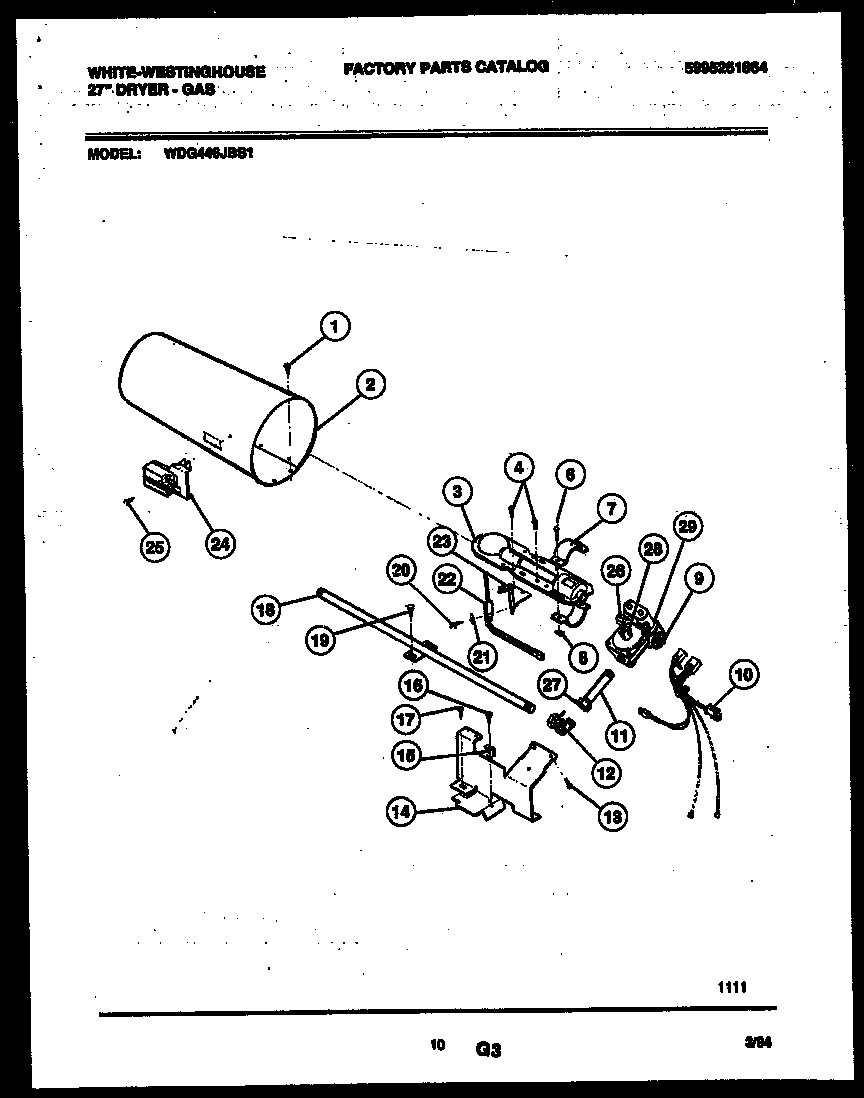 White-Westinghouse WDG446JBS1 burner, igniter and valve diagram