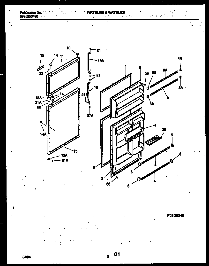White-Westinghouse WRT18JZBW0 door parts diagram