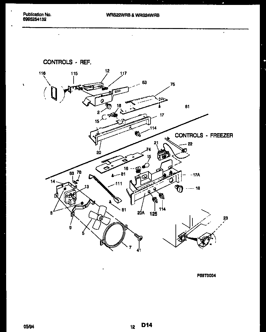 White-Westinghouse WRS24WRBD0 refrigerator control assembly, damper control assembly and f diagram