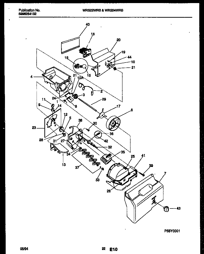 White-Westinghouse WRS24WRBD0 ice dispenser diagram