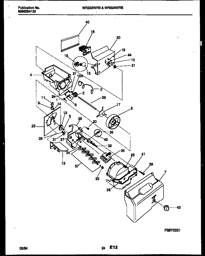White-Westinghouse WRS24WRBD0 ice dispenser diagram