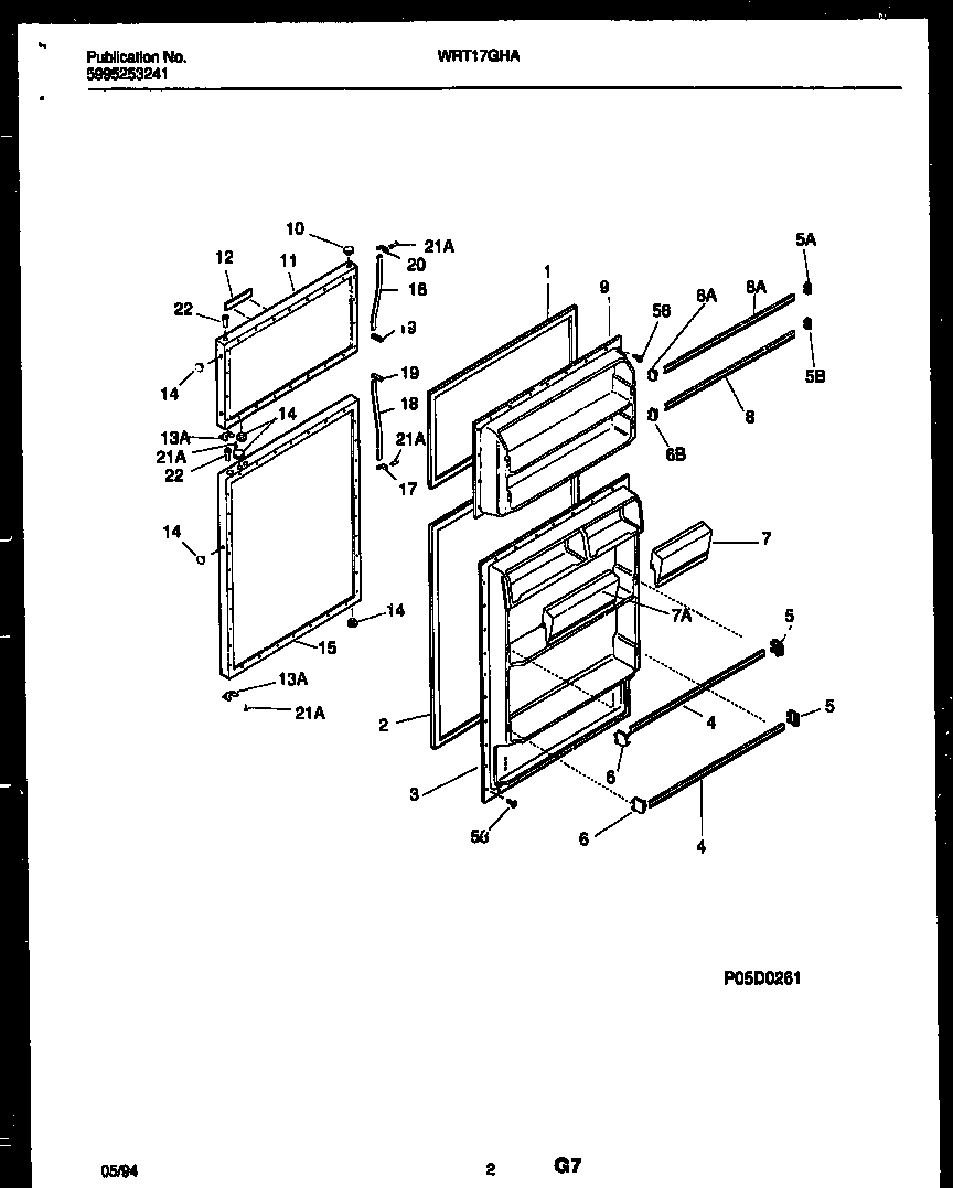 White-Westinghouse WRT17GHAW0 door parts diagram