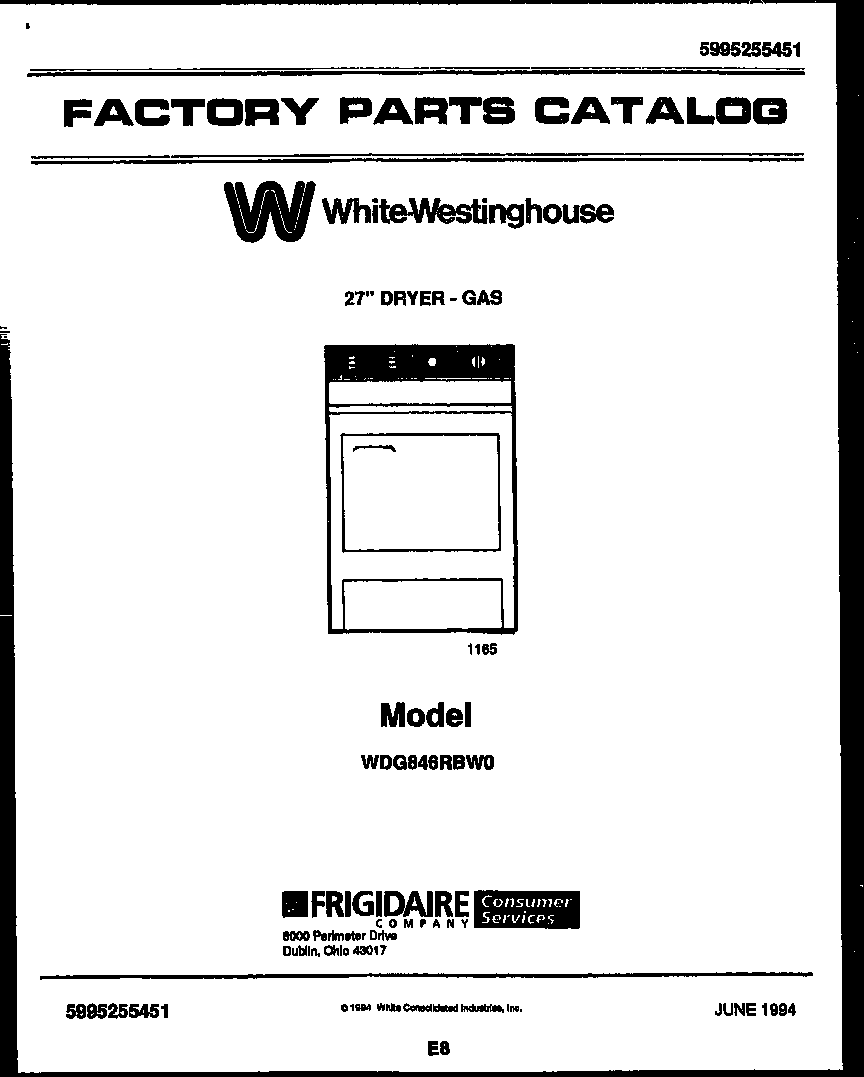 White-Westinghouse WDG846RBD0 null diagram