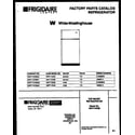 White-Westinghouse WRT17DRBD1 cover page diagram