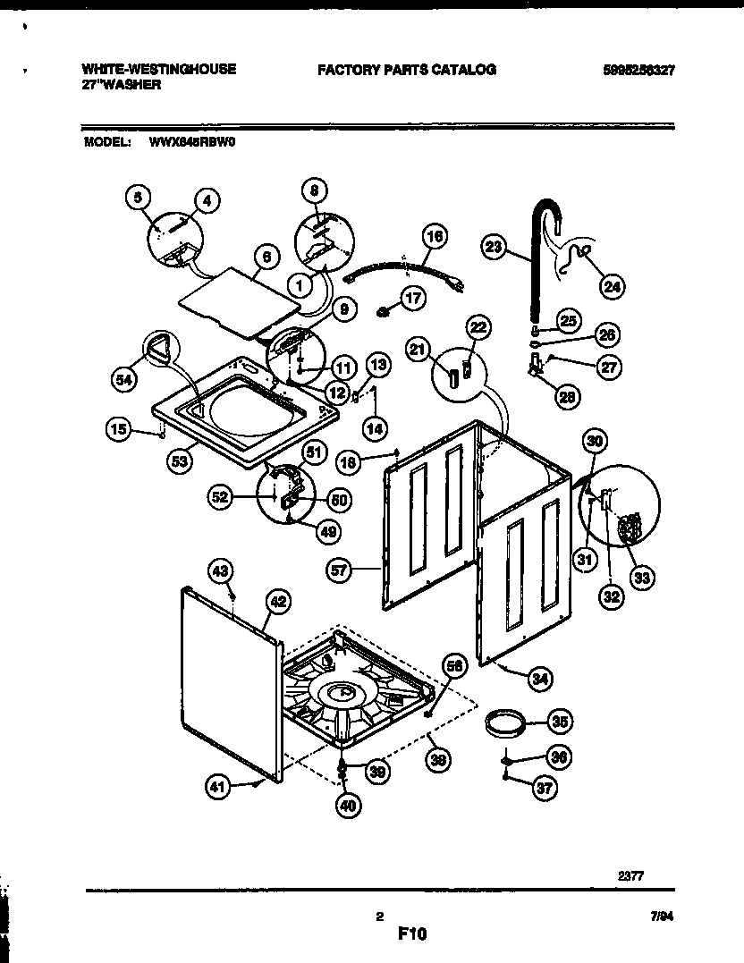 White-Westinghouse WWX645RBW0 cabinet parts diagram