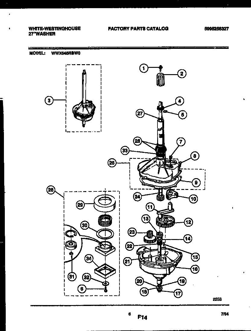 White-Westinghouse WWX645RBW0 transmission parts diagram