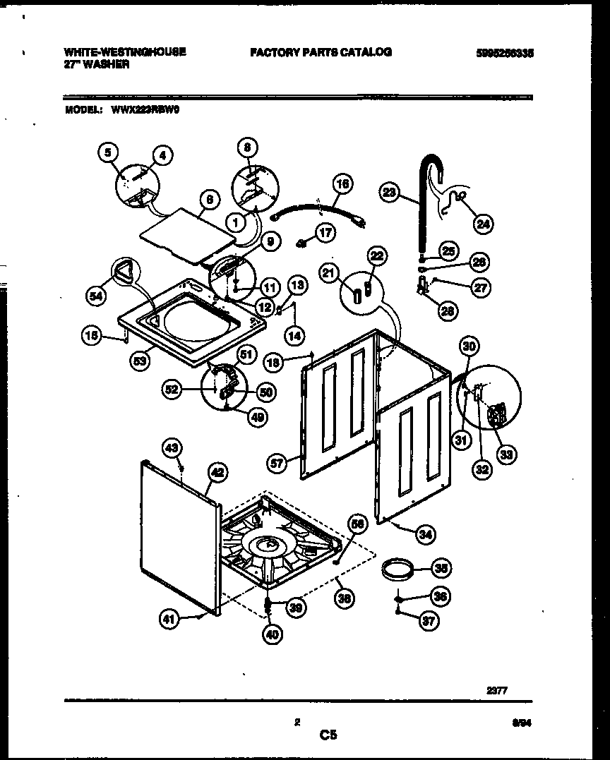 White-Westinghouse WWX223RBW0 cabinet parts diagram