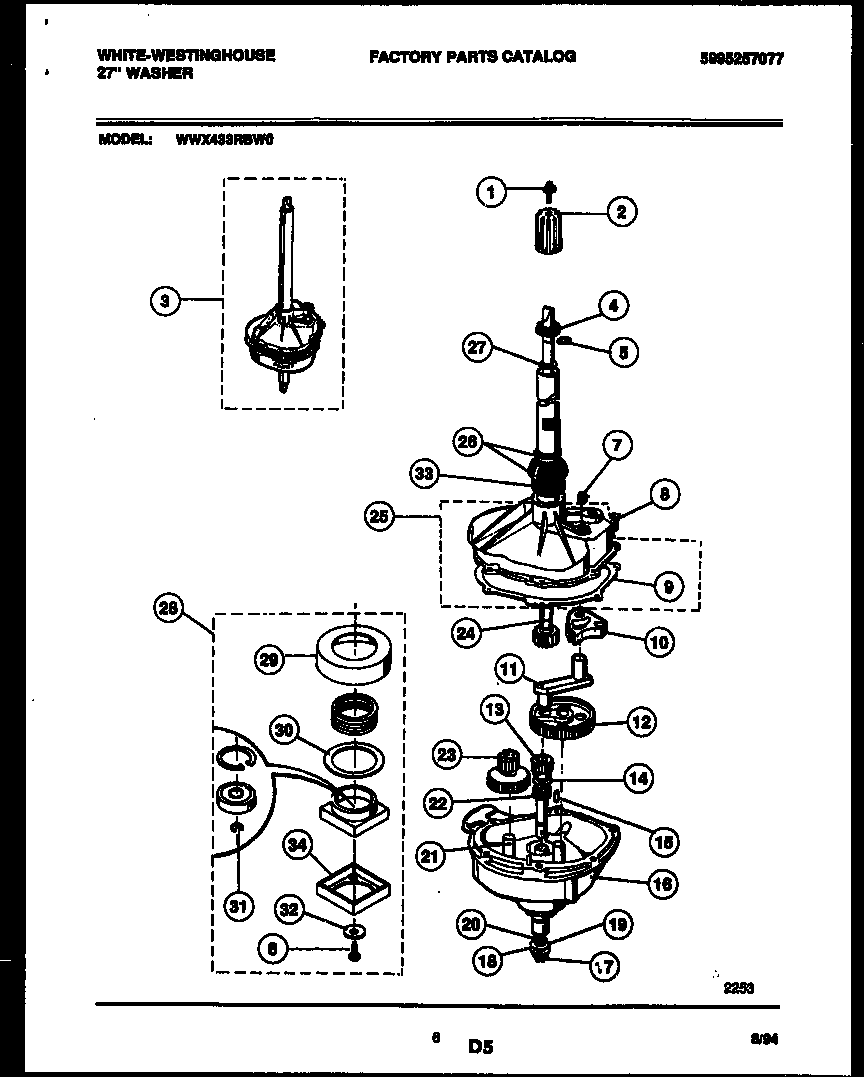 White-Westinghouse WWX433RBD0 transmission parts diagram