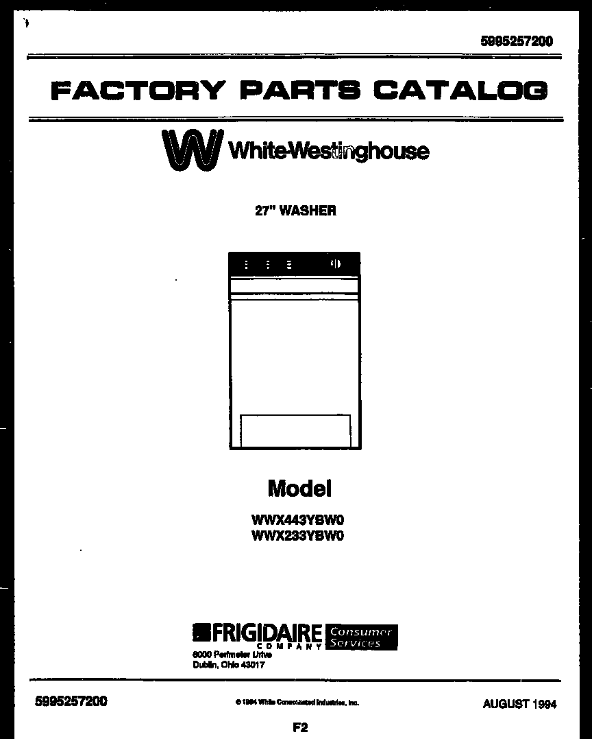 White-Westinghouse WWX233YBW0 null diagram