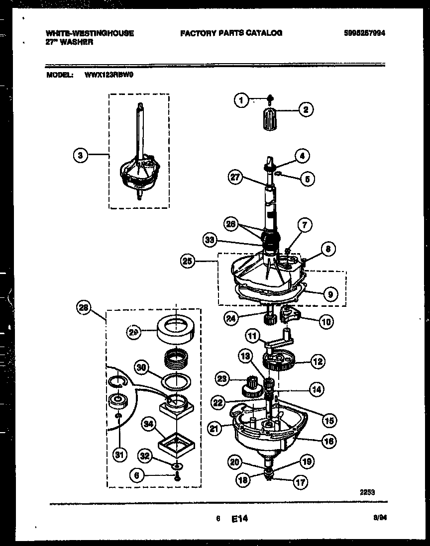 White-Westinghouse WWX123RBW0 transmission parts diagram