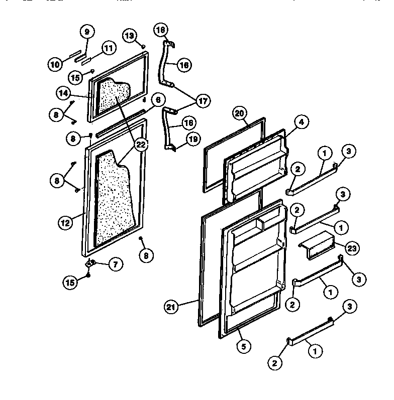 Kelvinator TSK206EN2V door parts diagram