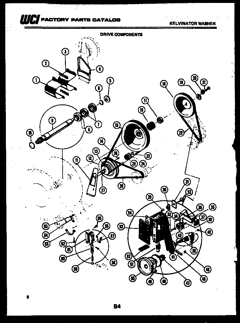Kelvinator AWS100C1D drive components diagram