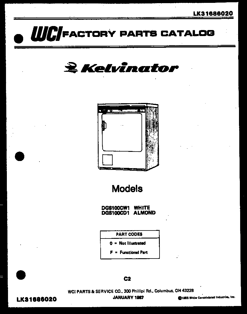Kelvinator DGS100CW1 null diagram