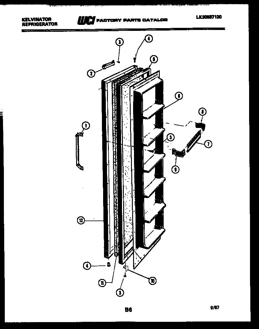 Kelvinator FSK190AN5V door parts diagram