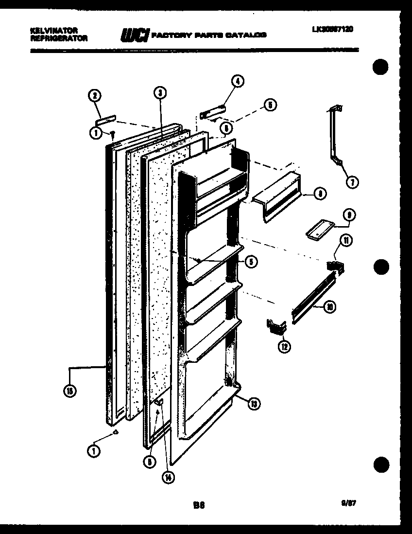 Kelvinator FSK190AN5V door parts diagram