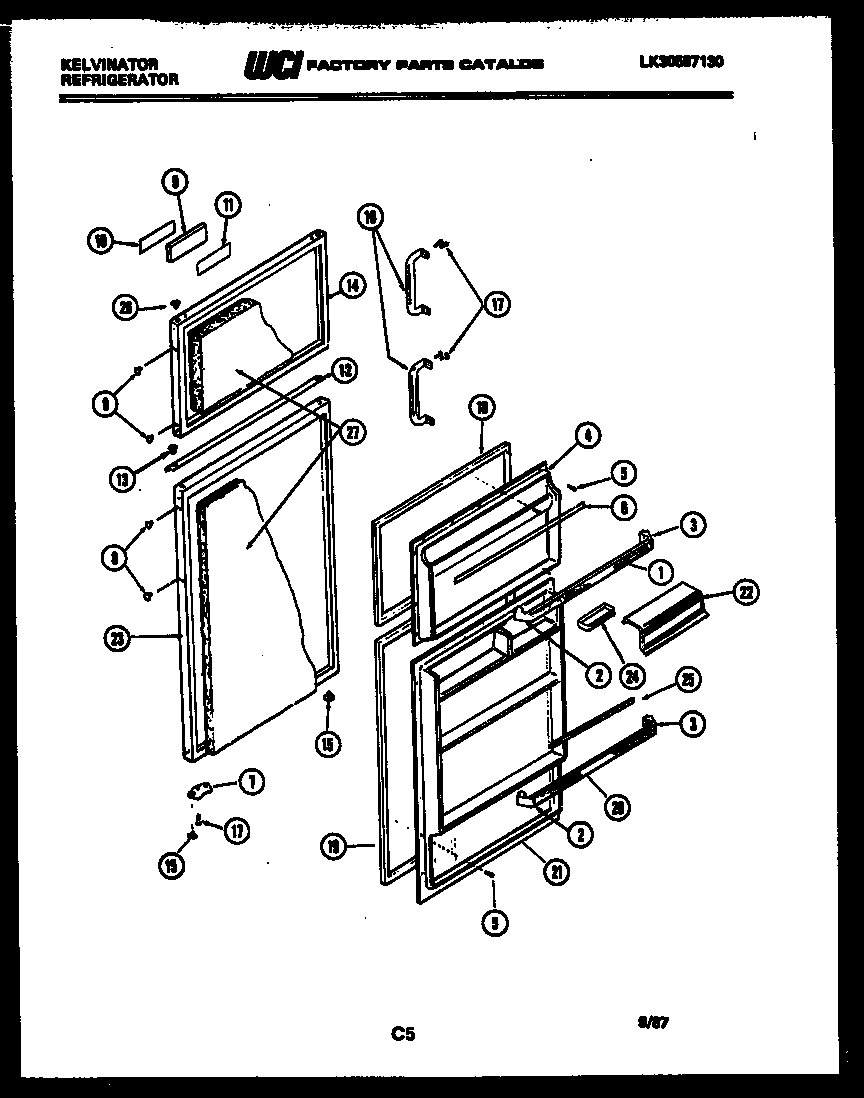 Kelvinator TSK160AN7T door parts diagram