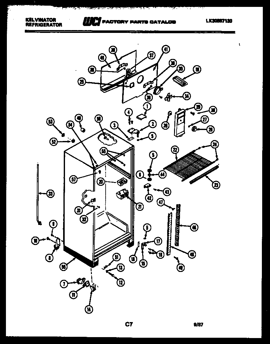 Kelvinator TSK160AN7T cabinet parts diagram