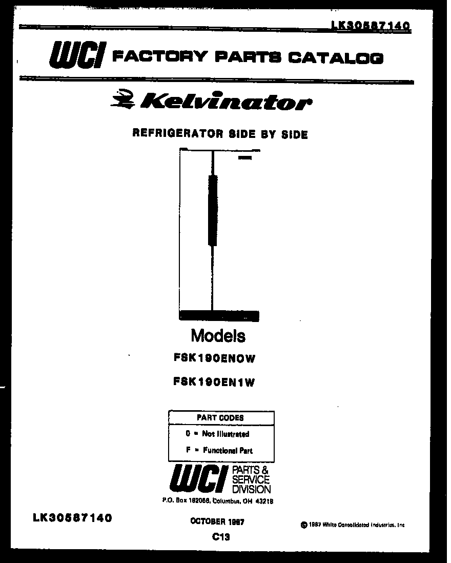Kelvinator FSK190EN1F front cover diagram