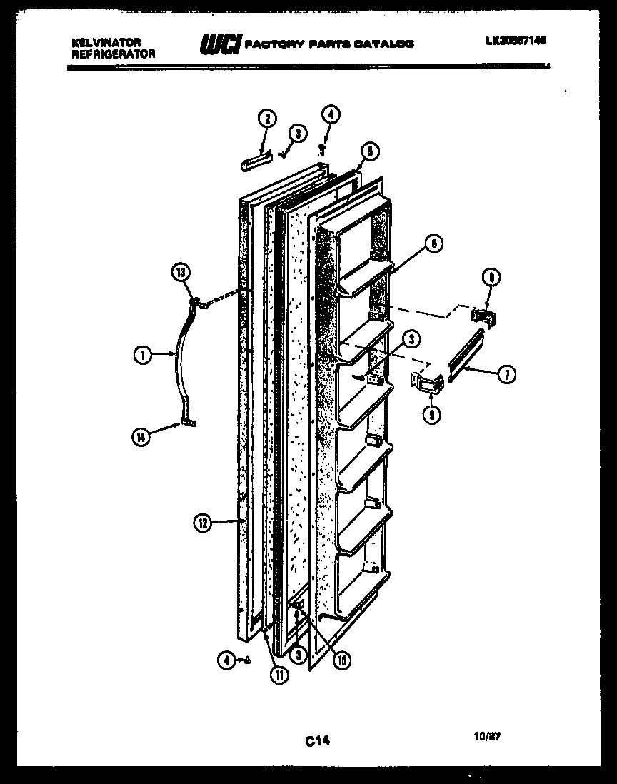 Kelvinator FSK190EN1F door parts diagram