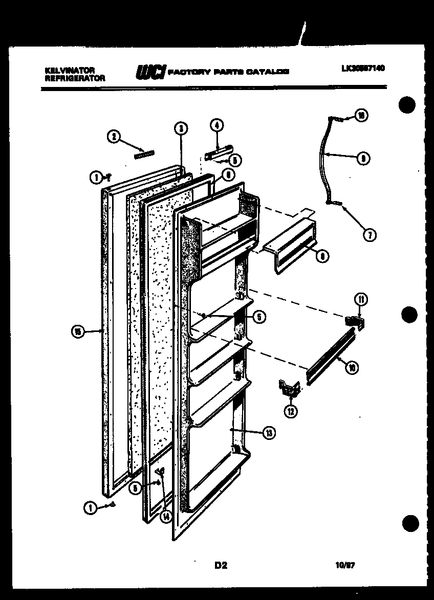 Kelvinator FSK190EN1F door parts diagram