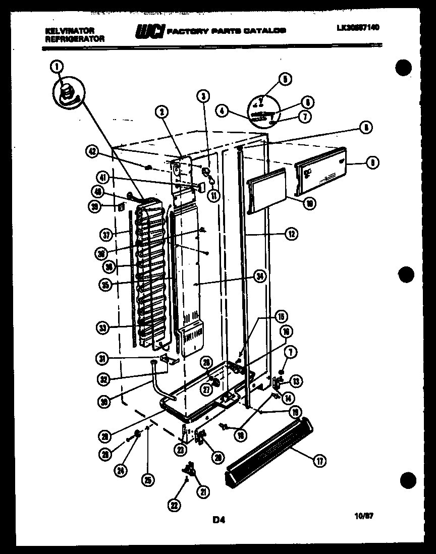 Kelvinator FSK190EN1F cabinet parts diagram