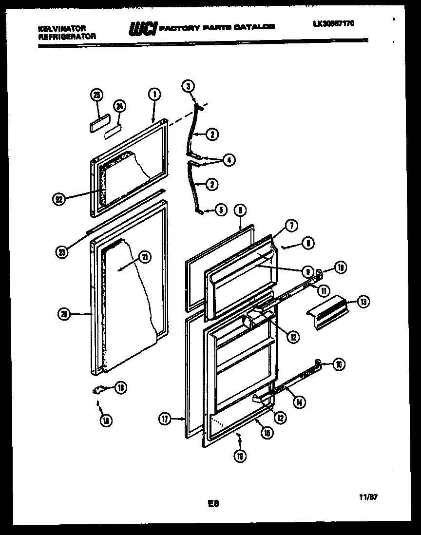 Kelvinator TMK180EN0V door parts diagram