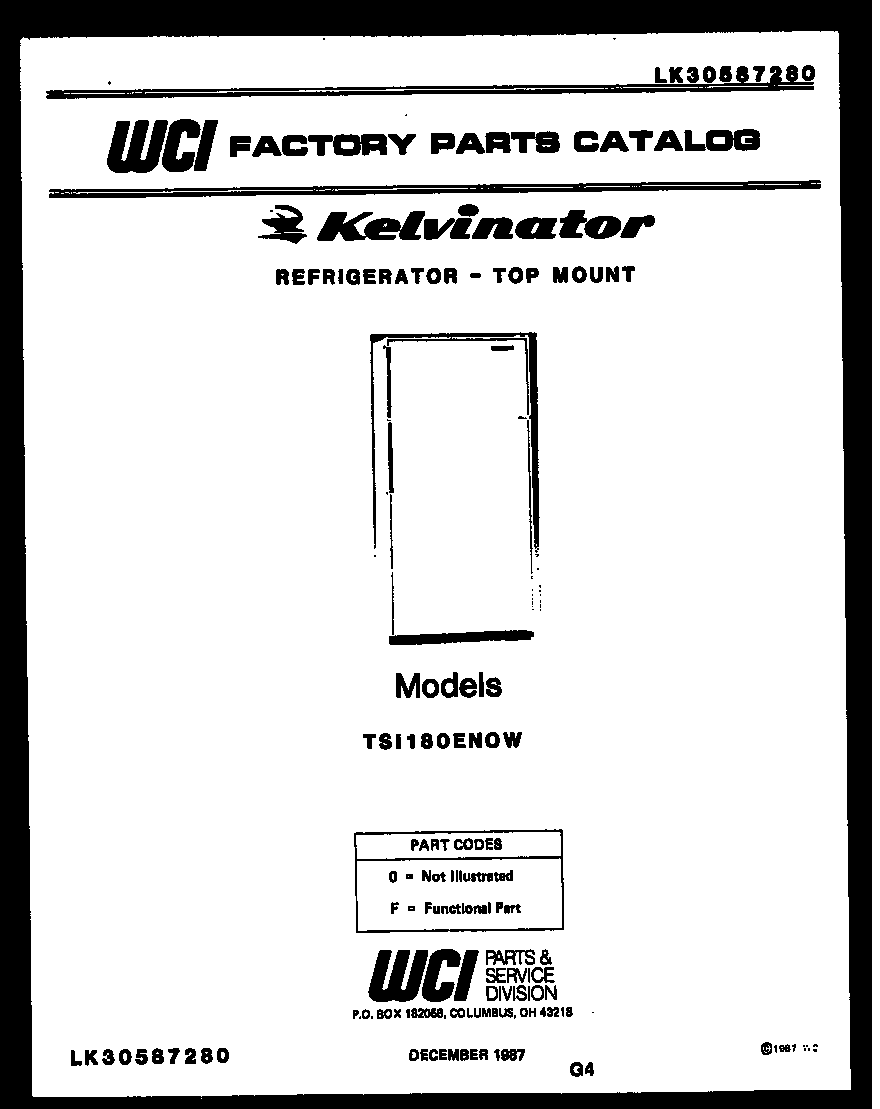 Kelvinator TSI180EN0V cover page diagram