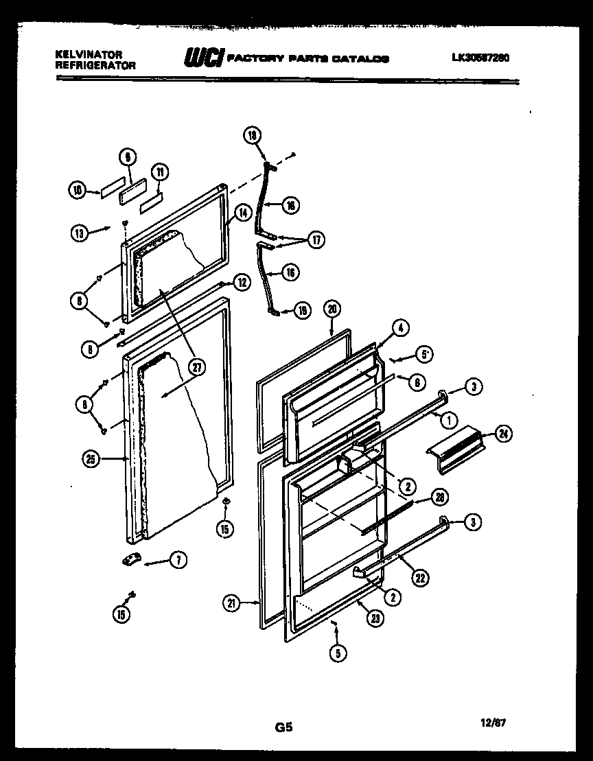 Kelvinator TSI180EN0V door parts diagram
