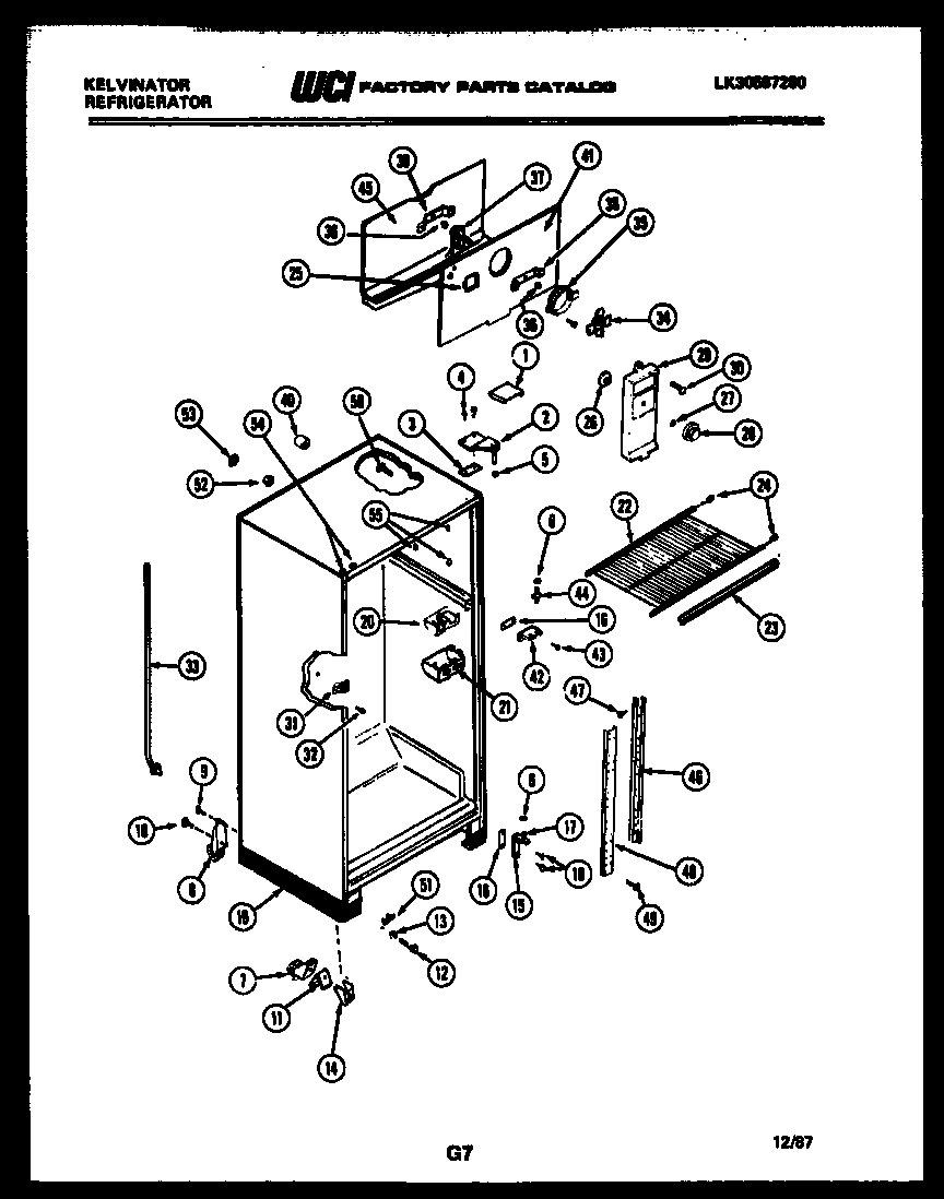 Kelvinator TSI180EN0V cabinet parts diagram