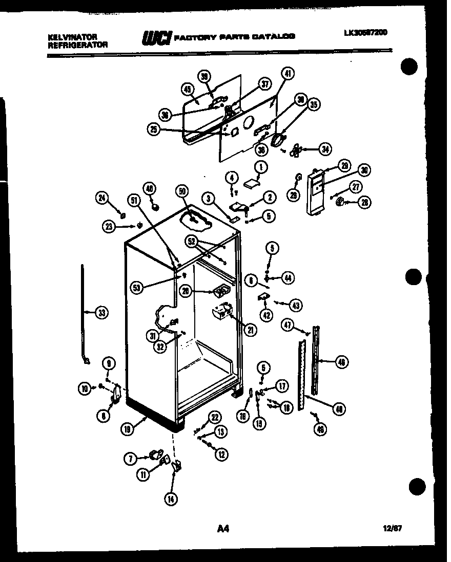 Kelvinator TMK160EN0F cabinet parts diagram