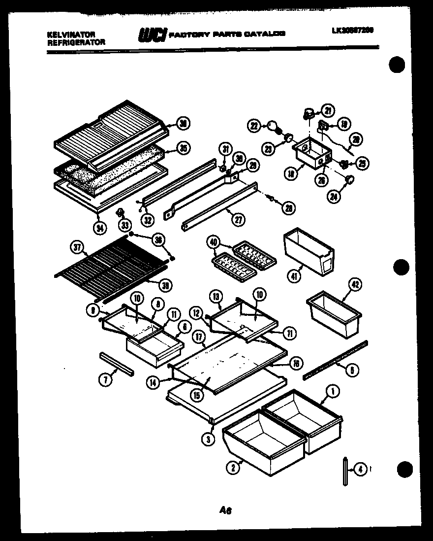 Kelvinator TMK160EN0F shelves and supports diagram