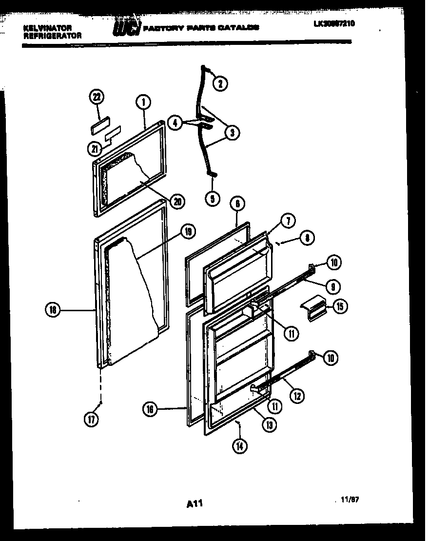 Kelvinator TPK180EN0V door parts diagram