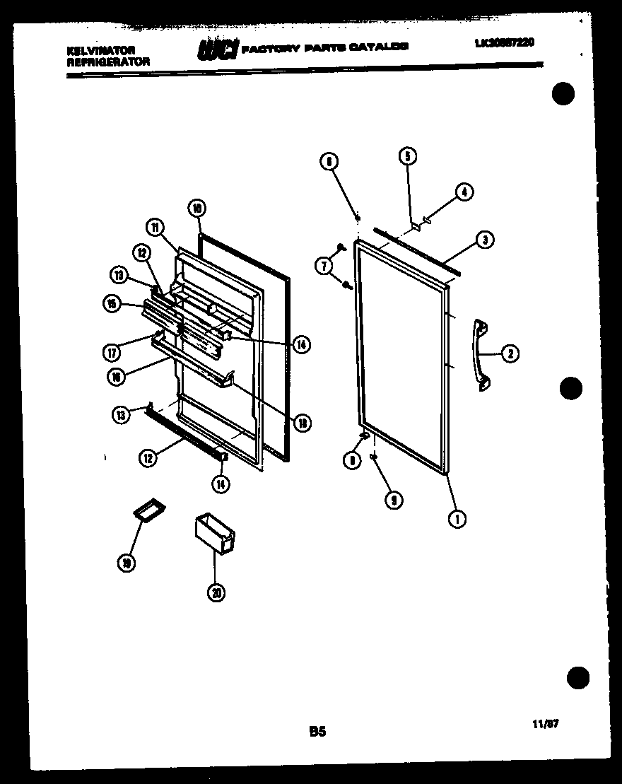 Kelvinator AMK175AN6V door parts diagram