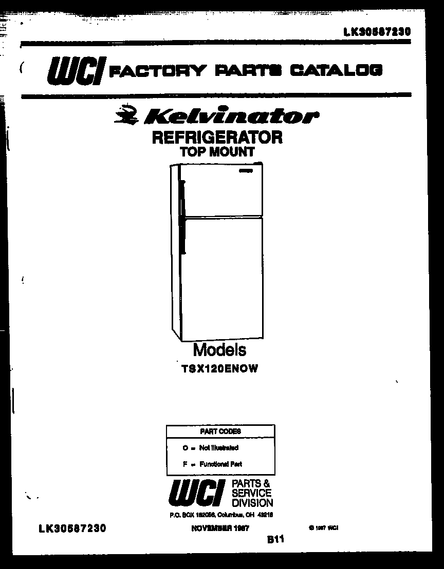 Kelvinator TSX120EN0F cover page diagram