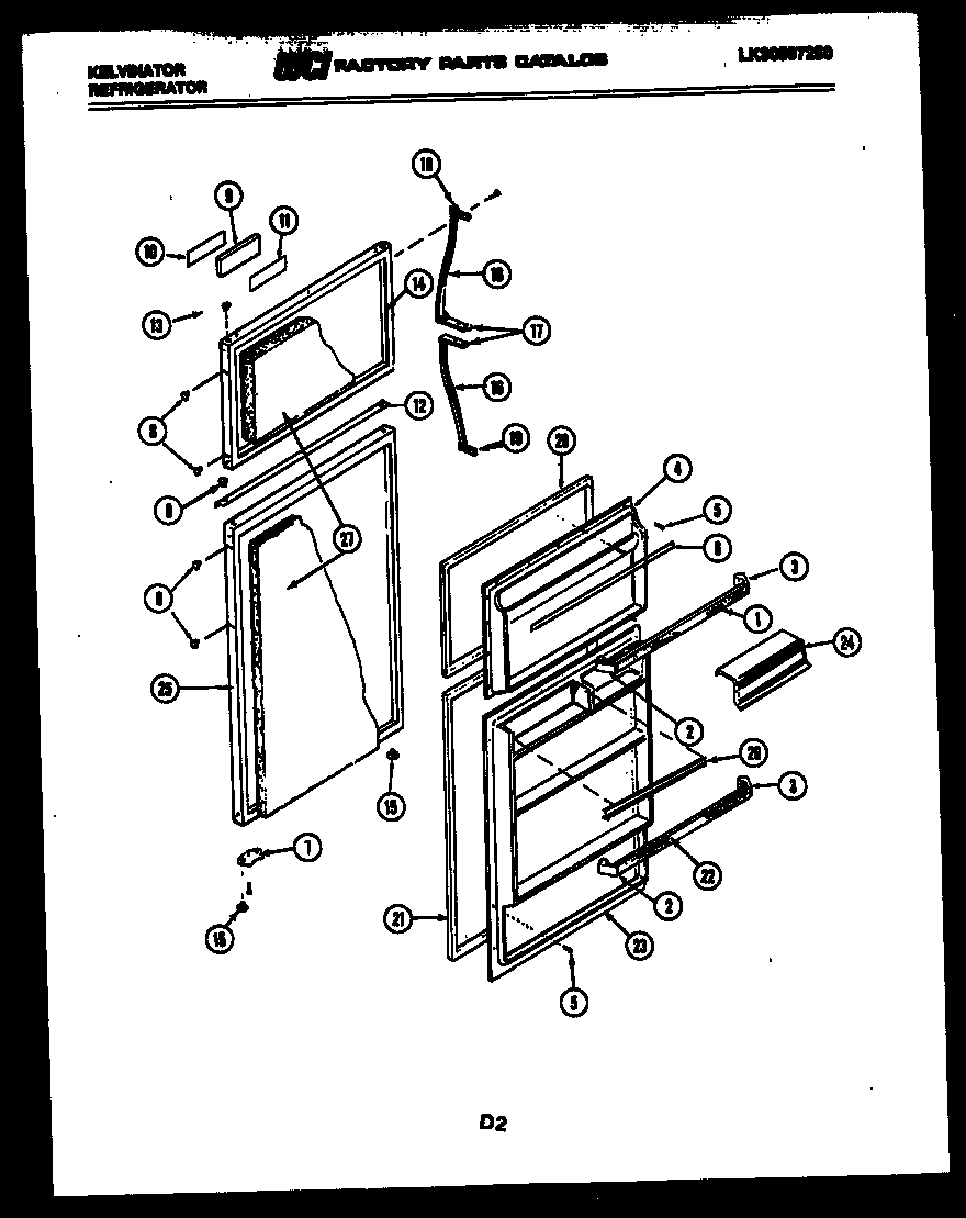 Kelvinator TSK180EN0F door parts diagram