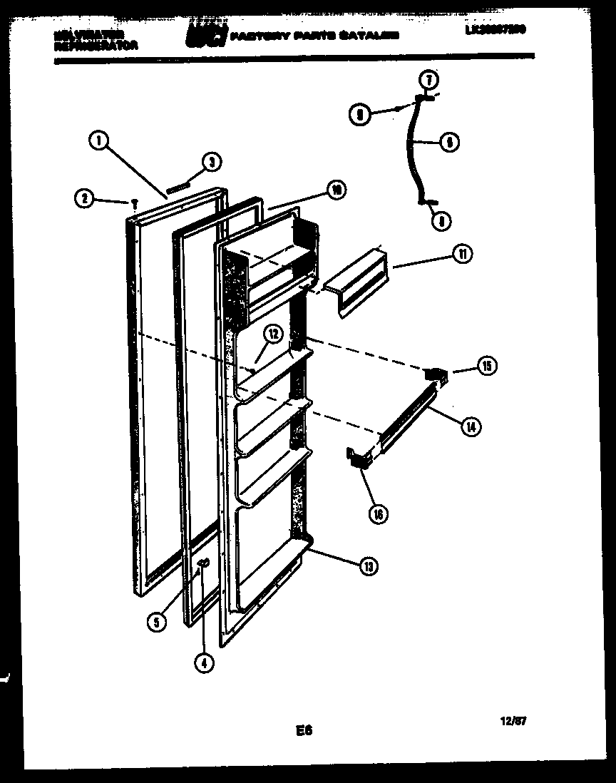Kelvinator FPK190EN0D refrigerator door parts diagram