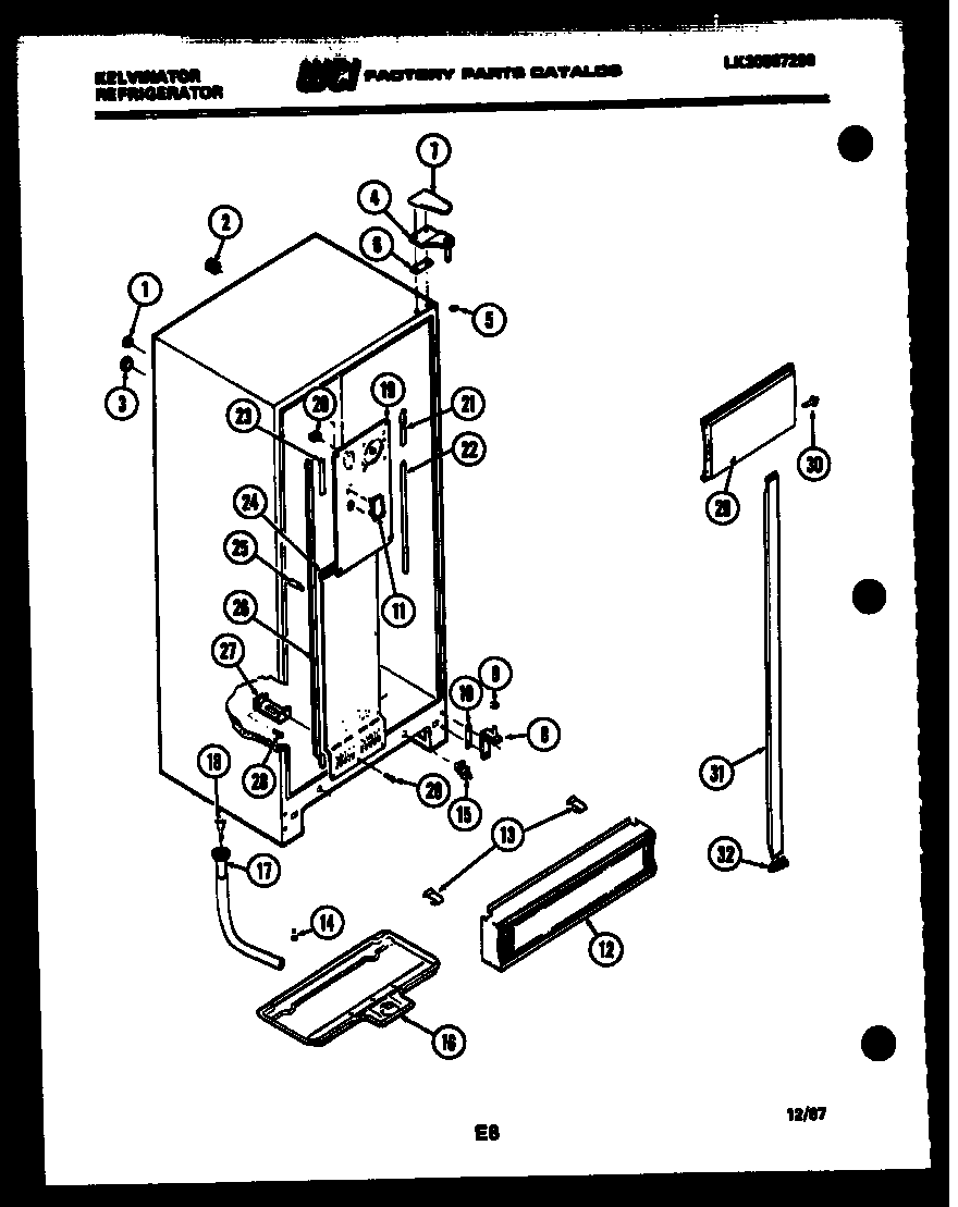 Kelvinator FPK190EN0D cabinet parts diagram