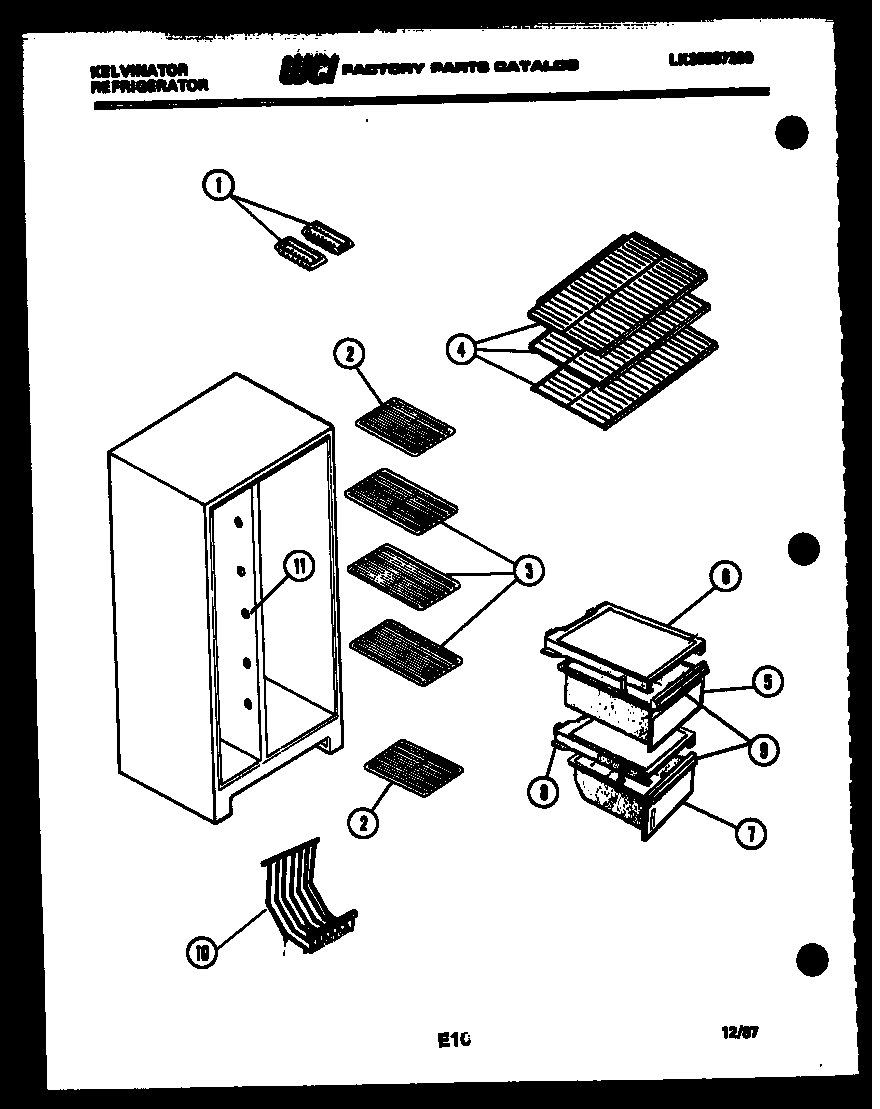 Kelvinator FPK190EN0D racks and trays diagram