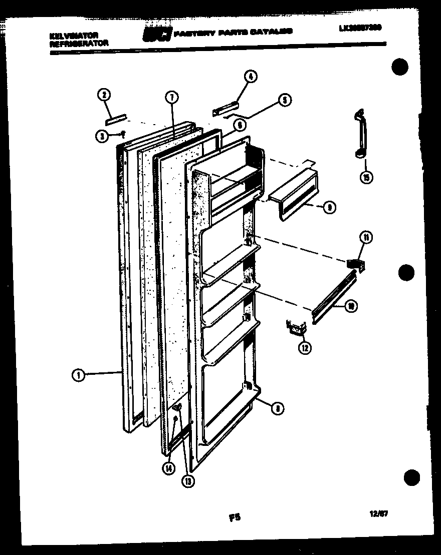 Kelvinator FPK190AN5W refrigerator door parts diagram