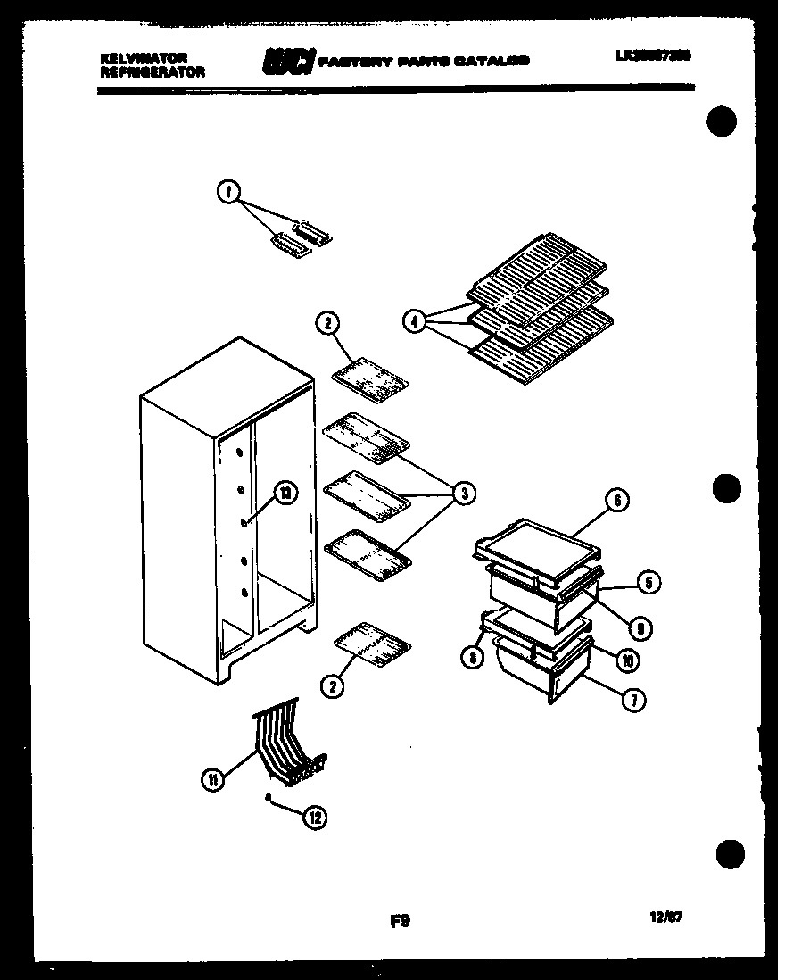 Kelvinator FPK190AN5W racks and trays diagram