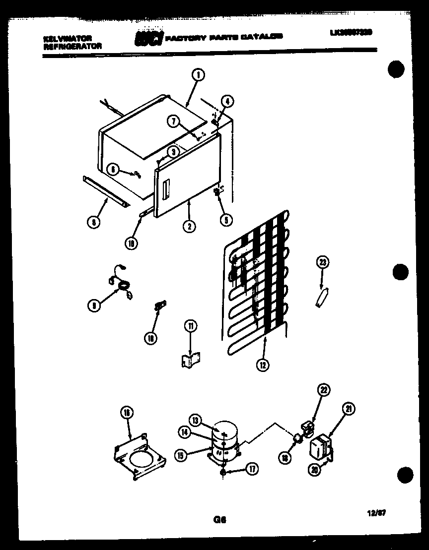 Kelvinator SSX130EM0F system and automatic defrost parts diagram