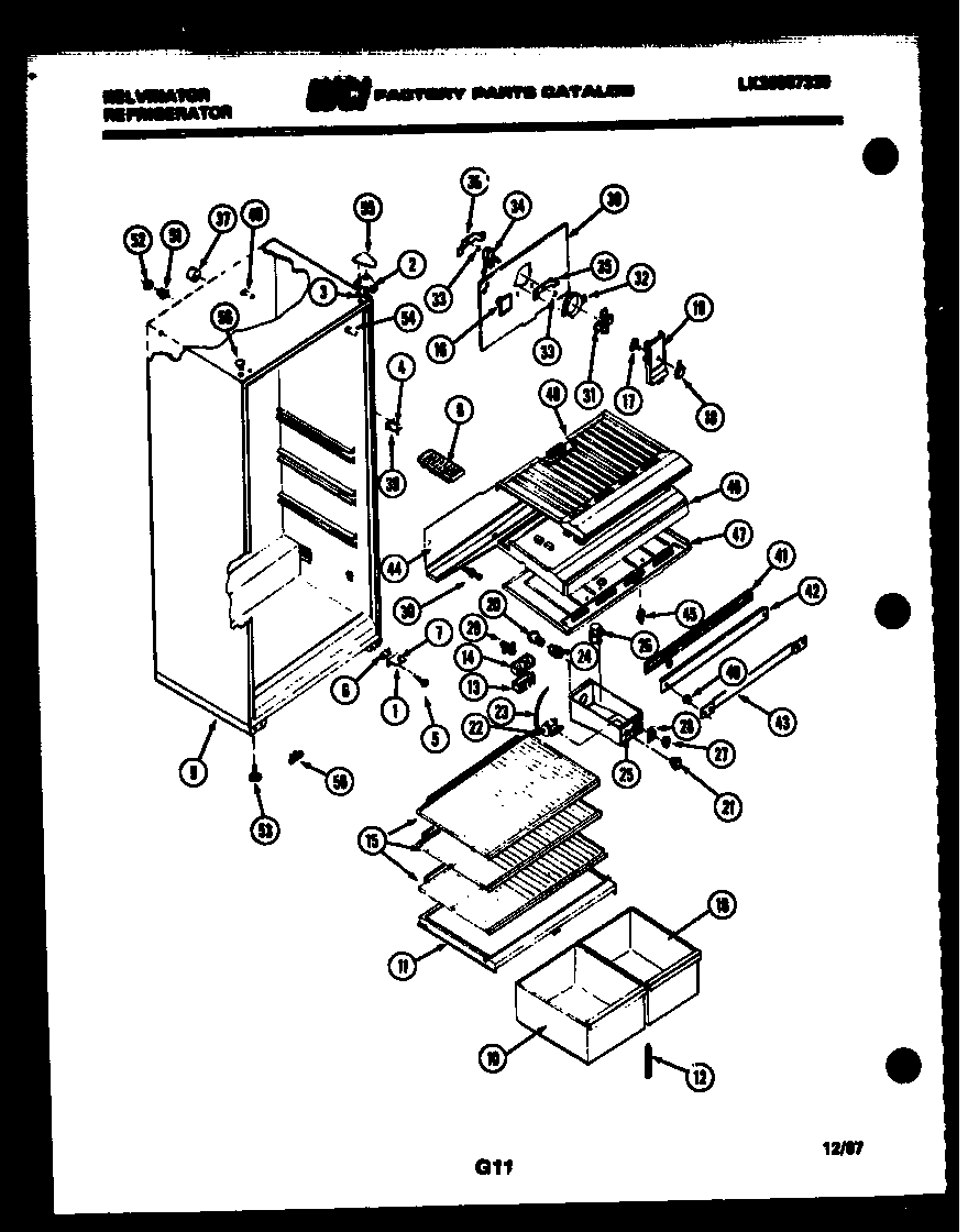 Kelvinator TPK160BN4V cabinet parts diagram