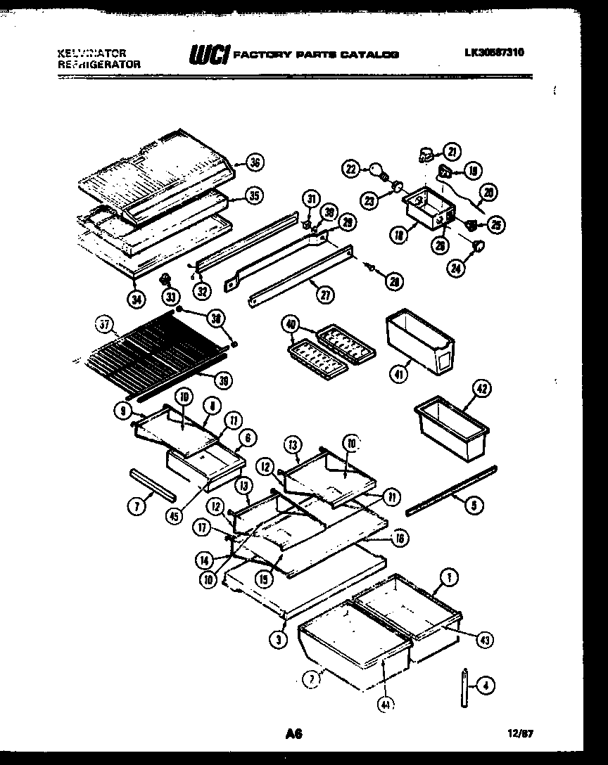Kelvinator TMK206EN1T shelves and supports diagram